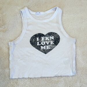 I FKN LOVE ME cropped tank top